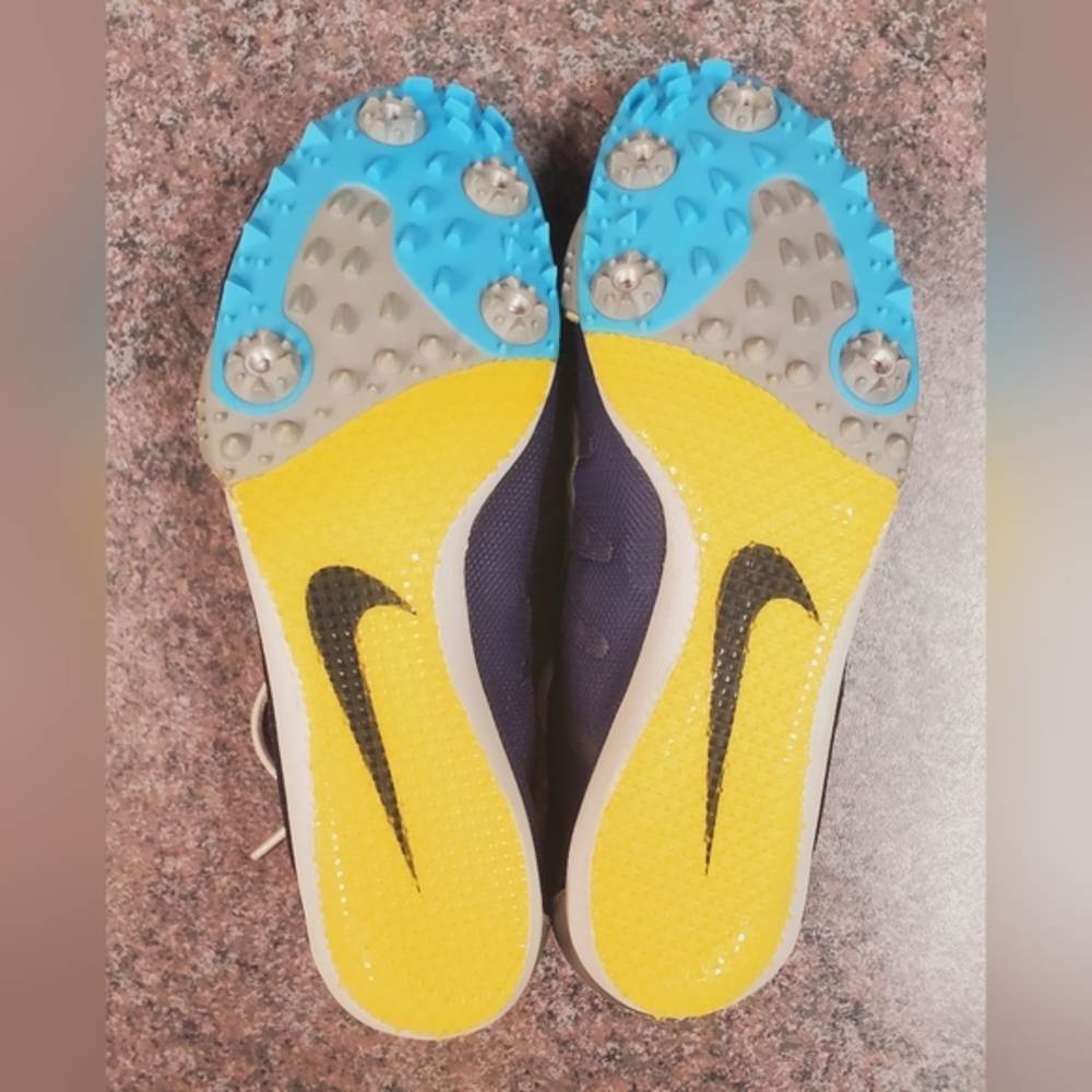 Nike Bowerman‎ size 7 yellow/blue track and field cleats/sneakers - Picture 4 of 8